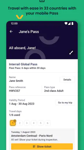 Interrail Rail Planner screenshot