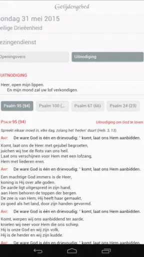 Getijdengebed screenshot