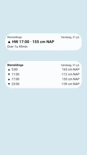 Getijdentabel screenshot