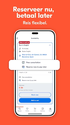 GetYourGuide: plan en boek screenshot