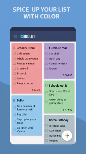 Grocery Shopping List -BudList screenshot