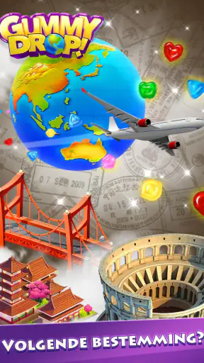 Gummy Drop: match 3 en bouw screenshot