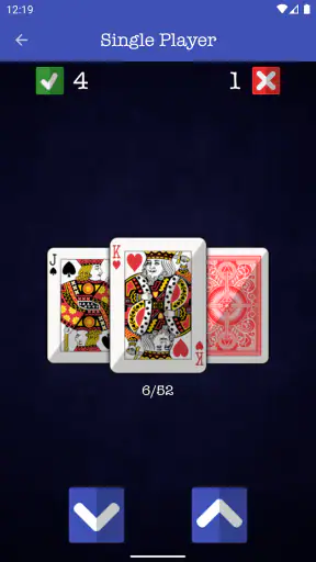 Higher Lower Card Game screenshot