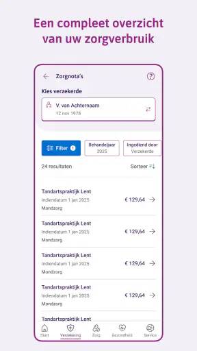 IZZ Zorgverzekering screenshot