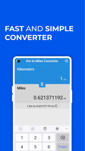 Kilometers to Miles Converter screenshot
