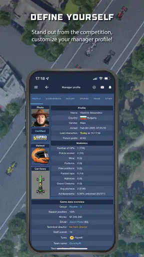 Klassieke racing manager screenshot