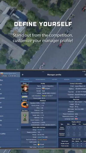 Klassieke racing manager screenshot
