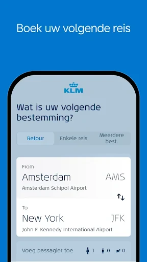 KLM - Boek een vlucht screenshot