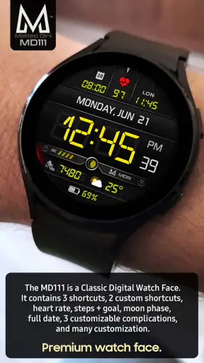 MD111 Digital watch face screenshot