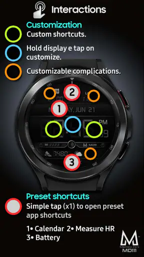 MD111 Digital watch face screenshot