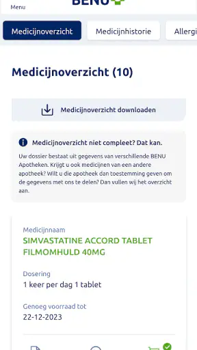 Mijn BENU screenshot