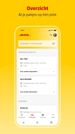 Mijn DHL screenshot