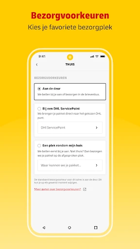 Mijn DHL screenshot