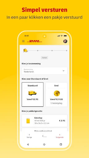 Mijn DHL screenshot