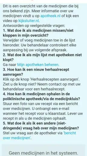 Mijn Dossier Amsterdam UMC screenshot