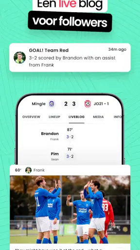 Mingle Sport | Voetbal App screenshot