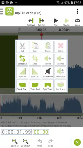mp3TrueEdit touch Audio Editor screenshot