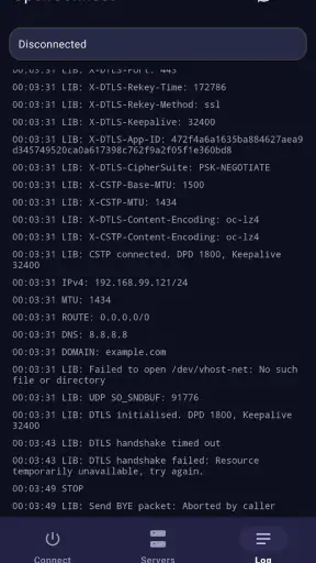 OpenConnect screenshot