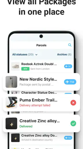 Pakketten Tracker－pkge Mobiel screenshot