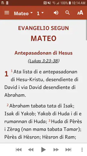 Papiamentu Bible screenshot
