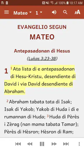 Papiamentu Bible screenshot