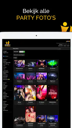 Partyflock screenshot