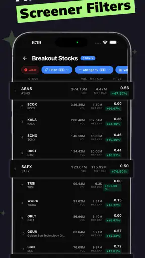 Penny Stocks AI Screener Bot screenshot