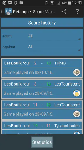 Petanque: Score Marker screenshot