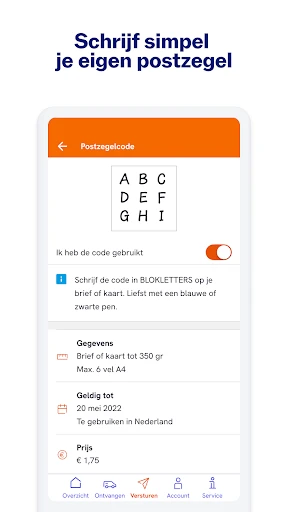 PostNL screenshot