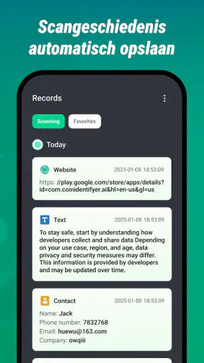 QR-codescanner screenshot