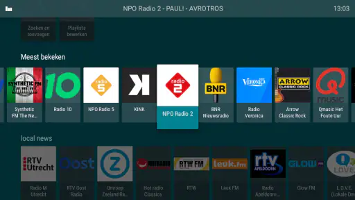 Radio op TV screenshot