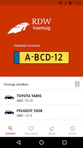 RDW Voertuig screenshot