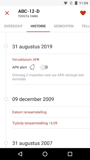 RDW Voertuig screenshot