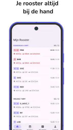 Roosterinfo screenshot