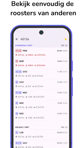 Roosterinfo screenshot