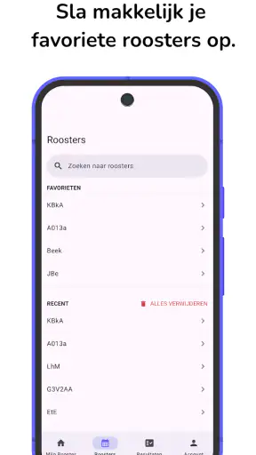 Roosterinfo screenshot