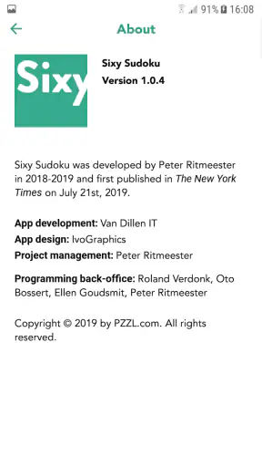 Sixy Sudoku screenshot