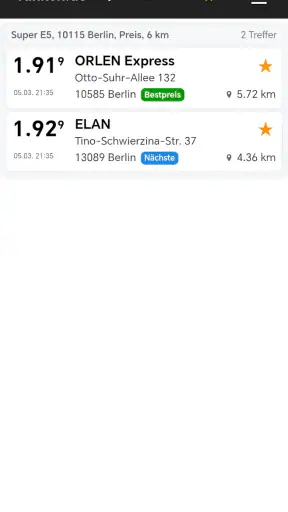 tanken.de screenshot