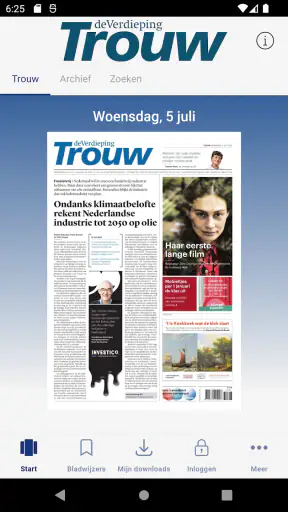 Trouw digitale krant screenshot
