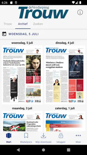 Trouw digitale krant screenshot