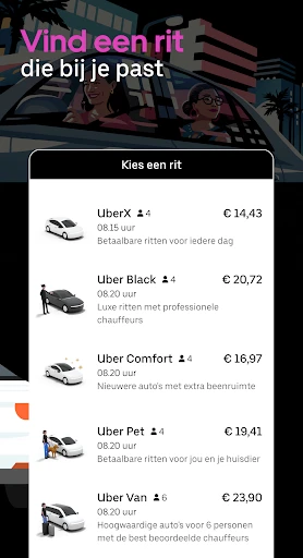 Uber - Vraag een rit aan screenshot