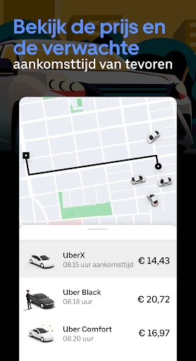 Uber - Vraag een rit aan screenshot