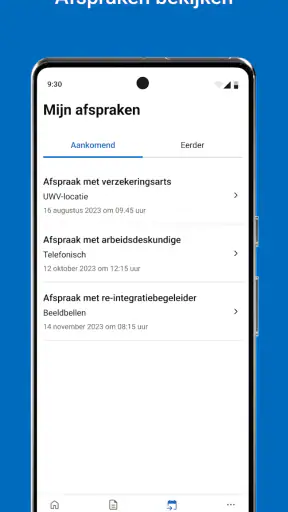 UWV-app screenshot