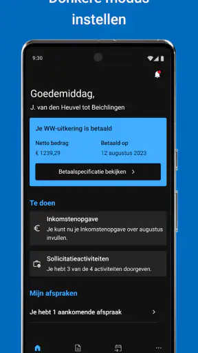 UWV-app screenshot