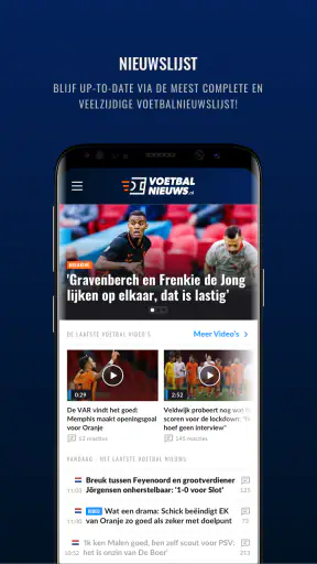 Voetbalnieuws screenshot