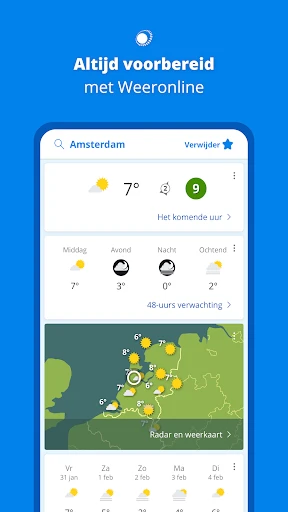Weeronline:buien & regen radar screenshot