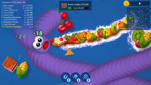 Worms Zone - Hongerige slang screenshot