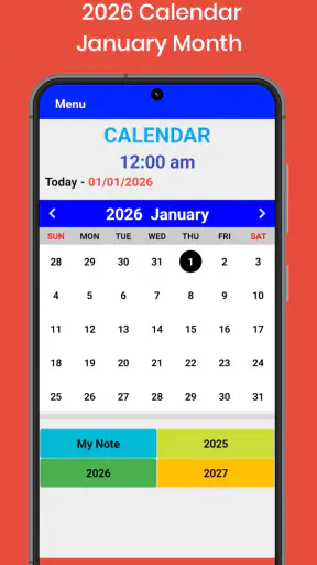2026 Kalender screenshot