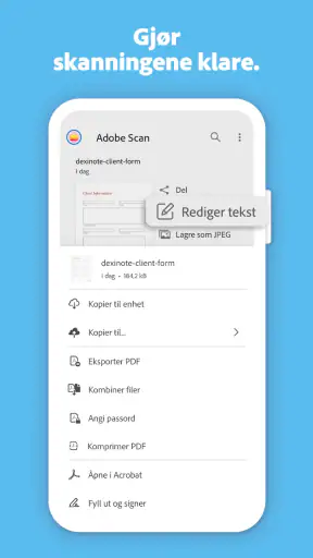 Adobe Scan: skann PDF/OCR screenshot