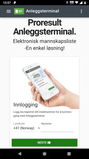 Anleggsterminal screenshot